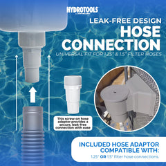 Swimline HydroTools top basket access open for quick emptying and convenience