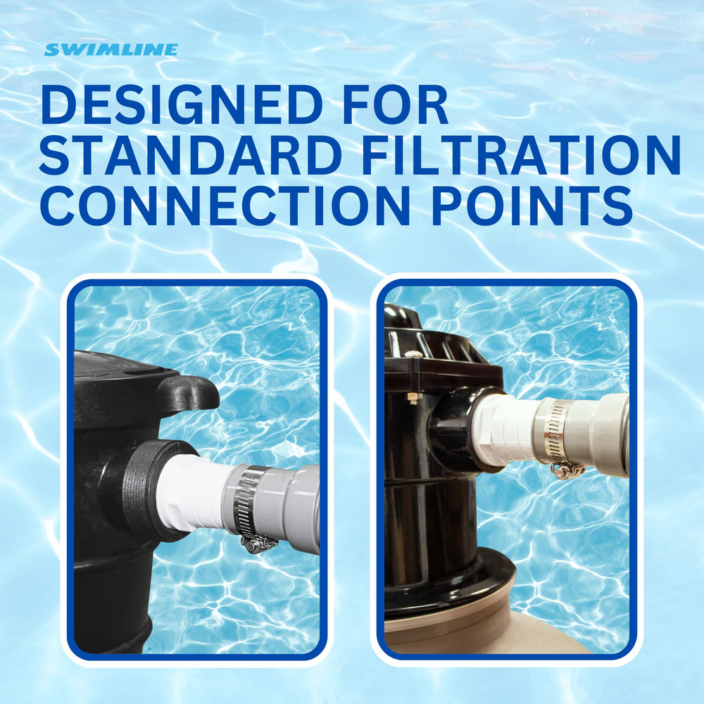 Swimline close-up of double-reinforced cuff offering secure, leak-resistant pump attachment