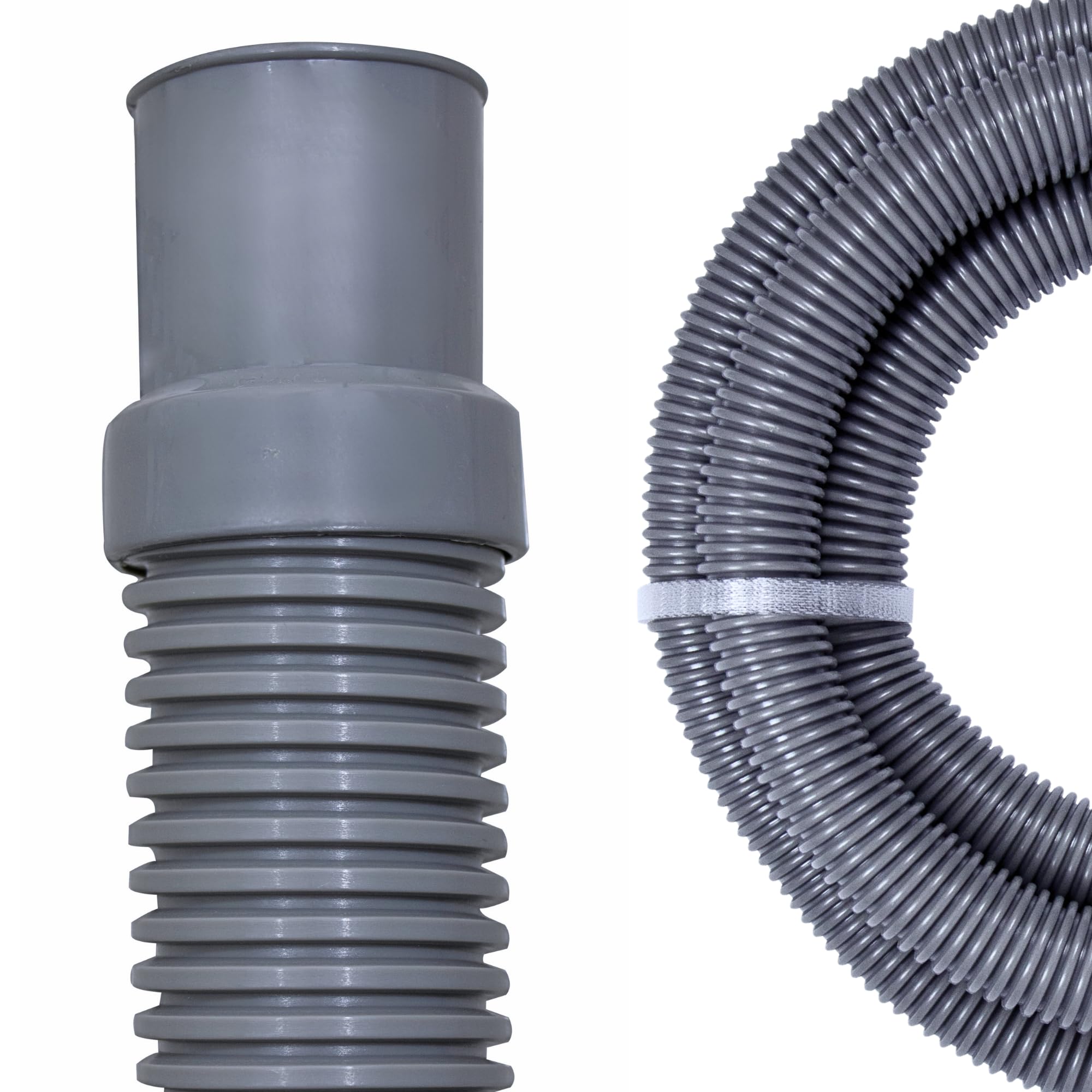 Swimline front view of hose showing full 9-foot length and durable build for reliable connections