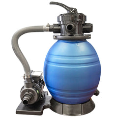Swimline front view of complete sand filter showing compact all-in-one benefit