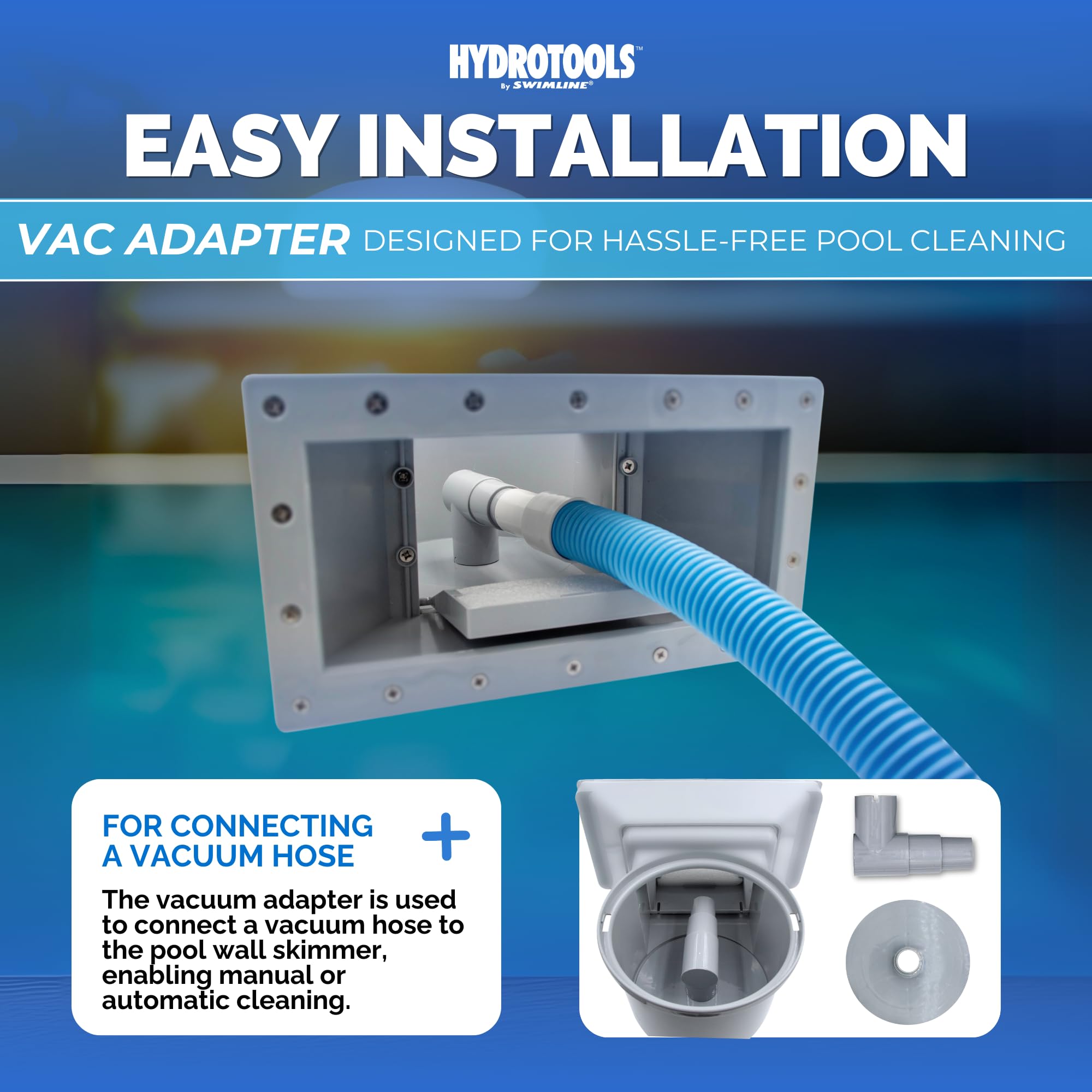 Swimline HydroTools removable snap-in weir detached for easy maintenance