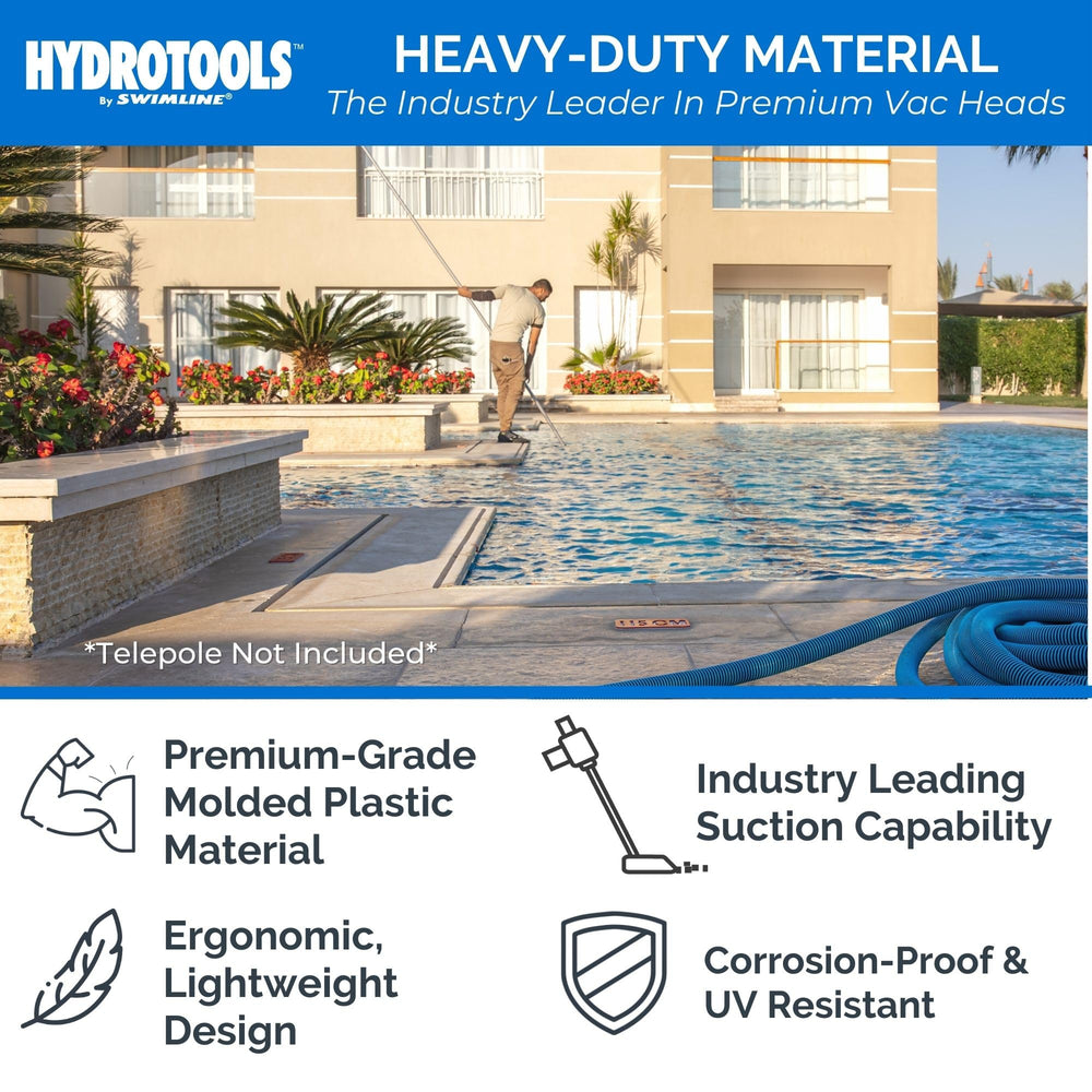 Swimline in-pool cleaning action vacuum head removing leaves and sediment