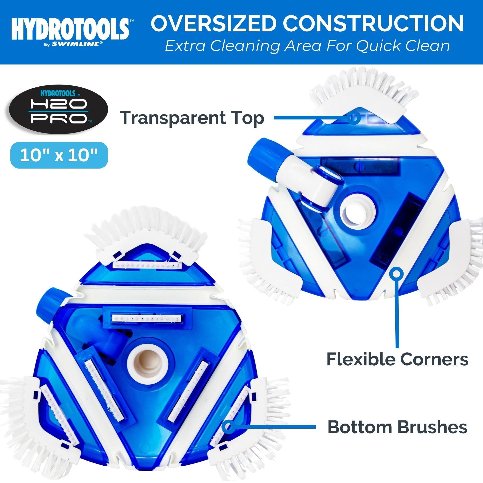 Swimline integrated bristles texture loosening debris for improved suction