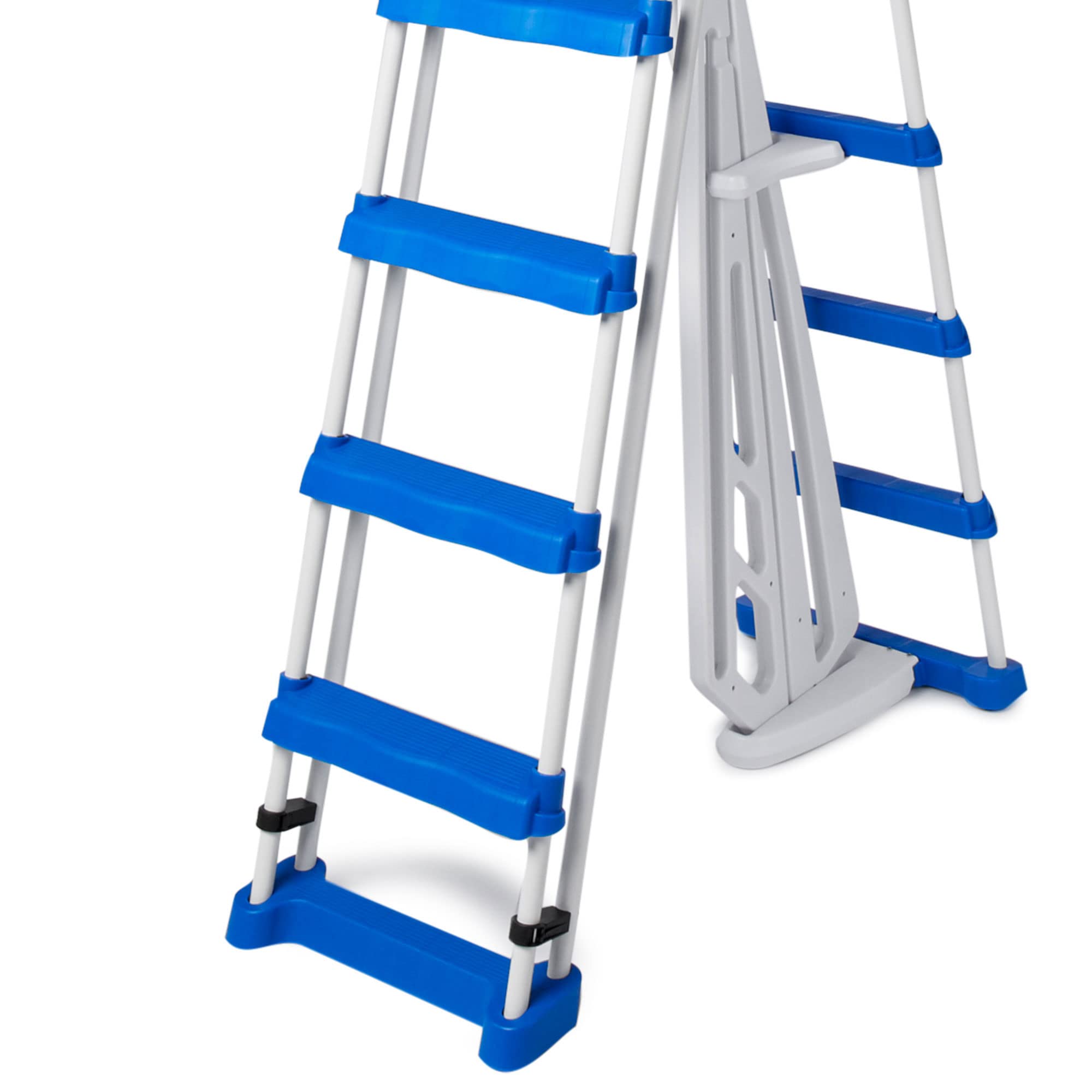 Swimline ladder in family pool setting enabling confident entry
