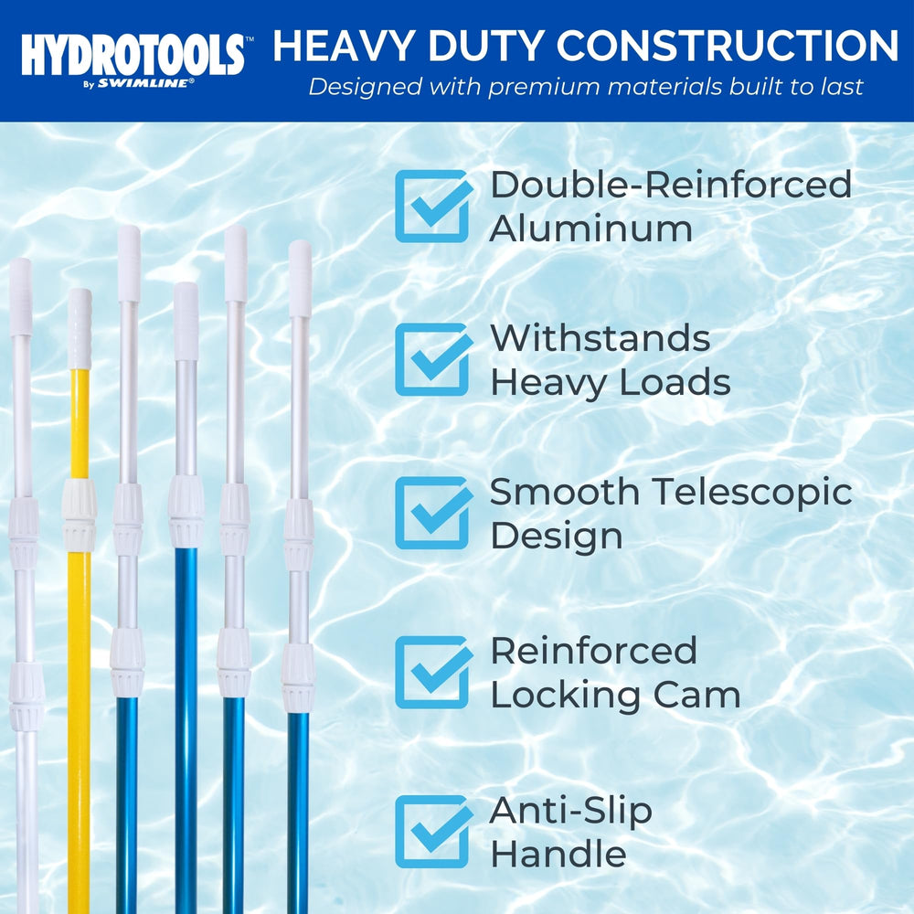 Swimline locking cam detail showing stable section locks for safe use