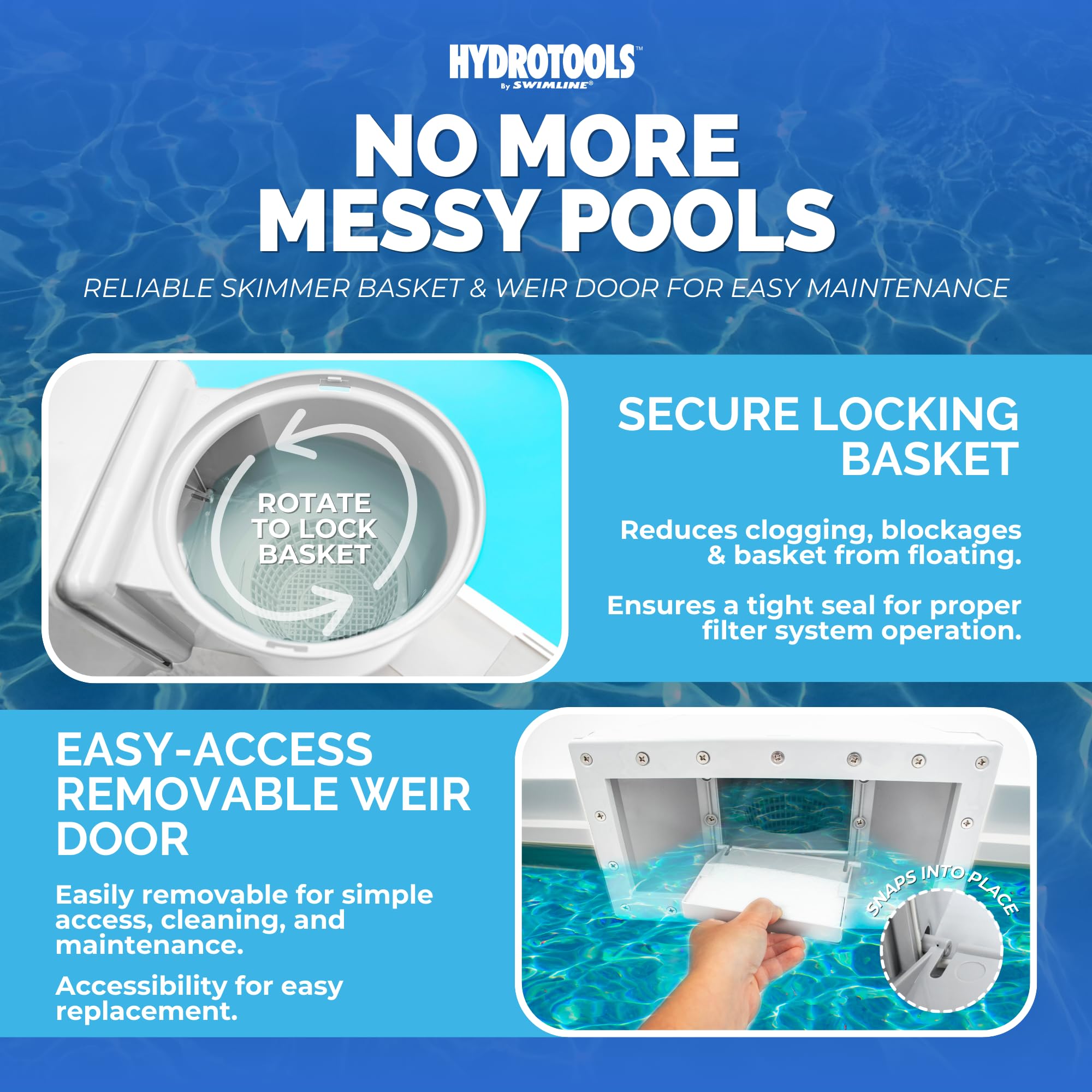 Swimline installed in above-ground pool wall demonstrating correct fit