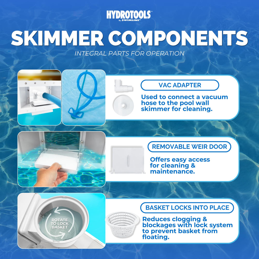 Swimline skimmer ABS surface texture detail illustrating sturdy build and long-lasting performance