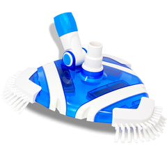 Swimline triangle flex front view showing wide cleaning surface for faster coverage