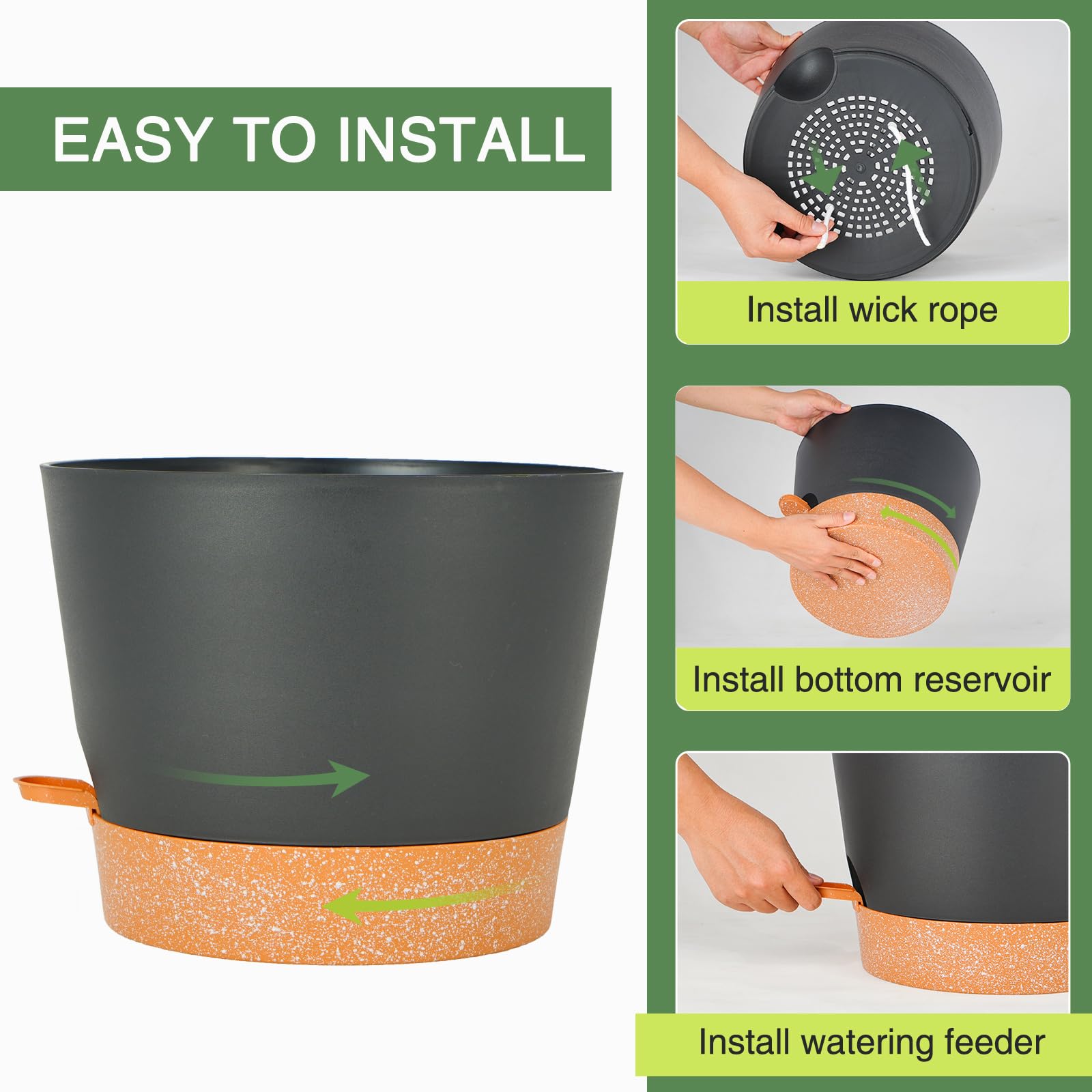 SwinDuck during repotting showing easy root placement and soil refilling convenience
