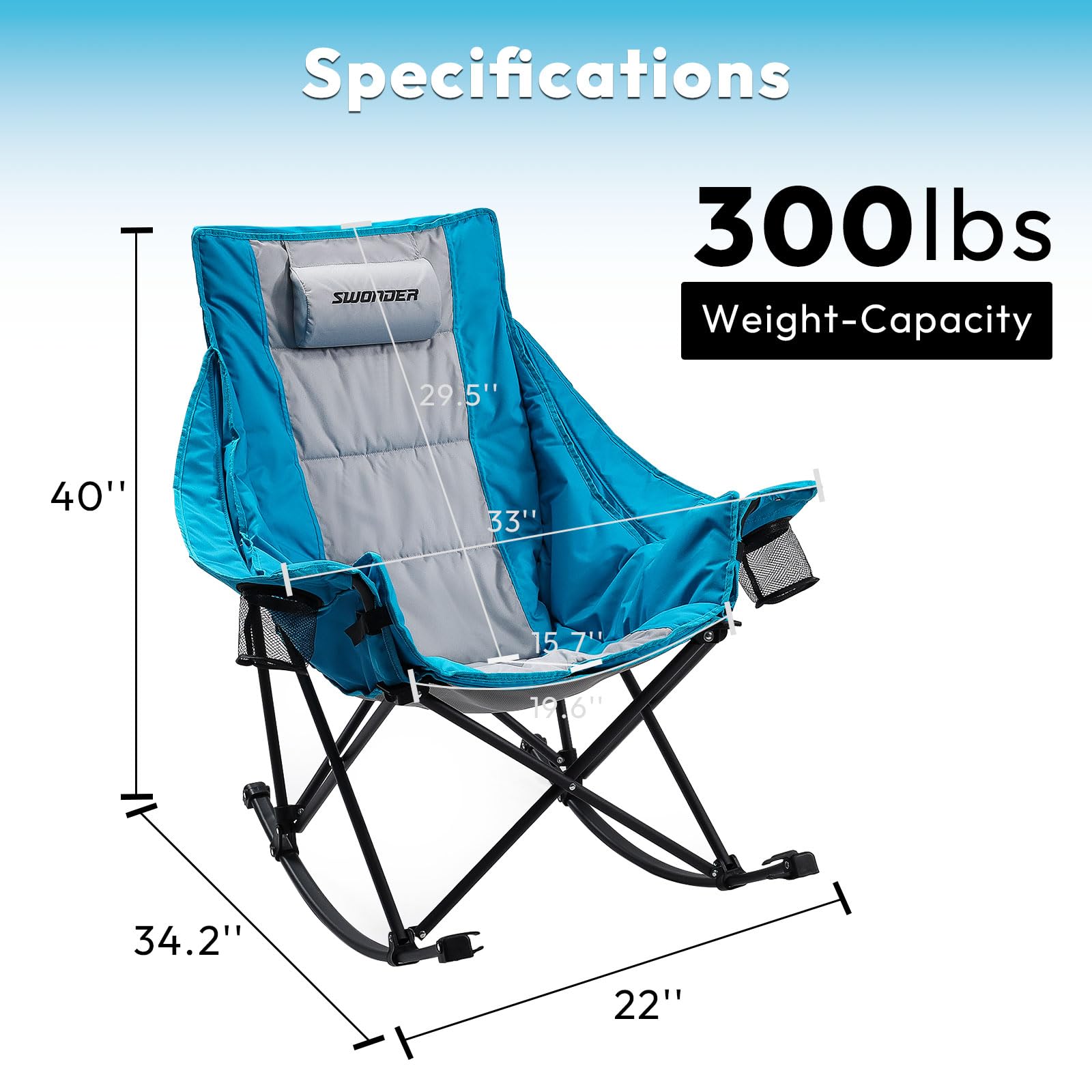 Swonder chair in use at campsite demonstrating comfort and relaxation