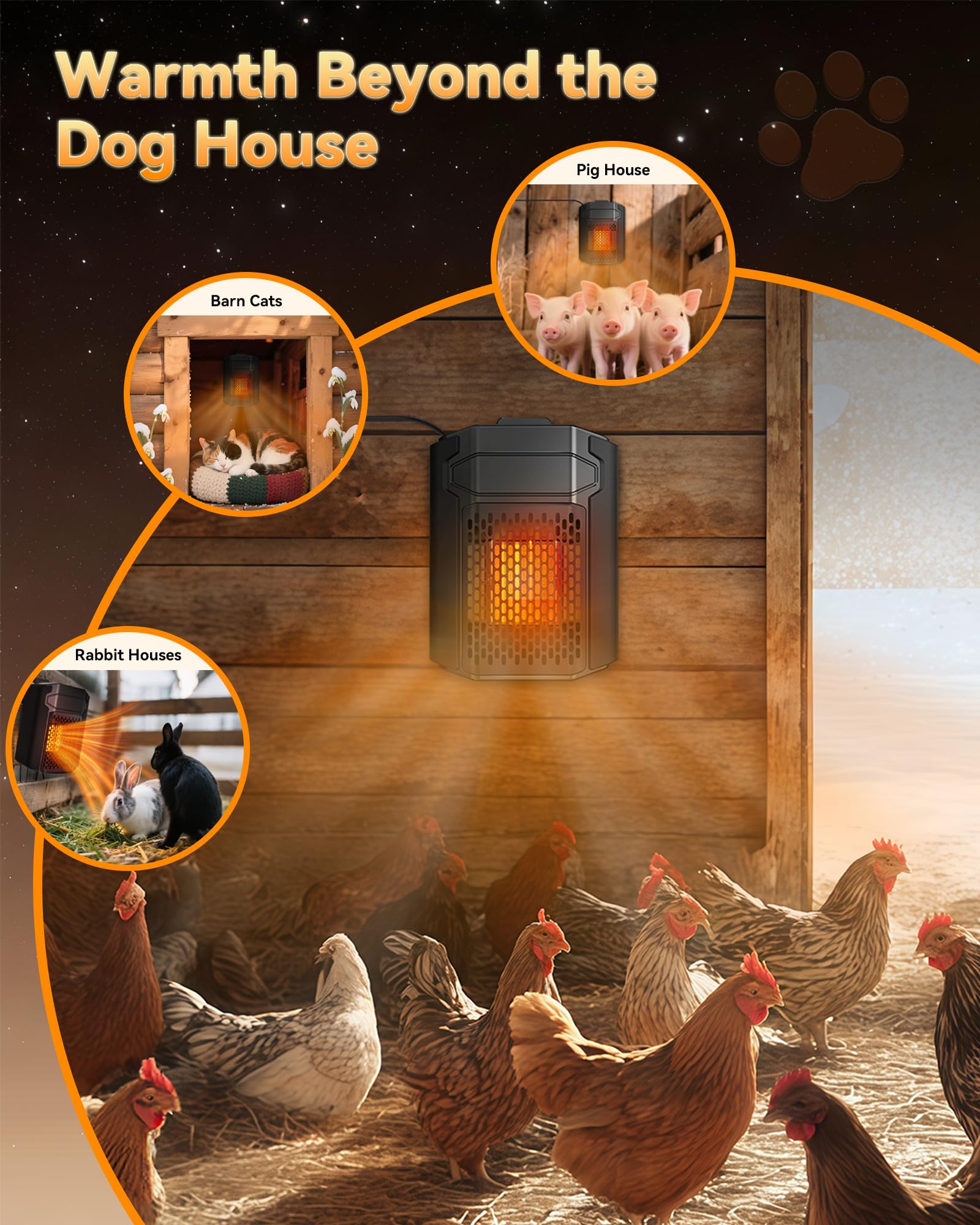 SwSun in doghouse lifestyle image keeping a small dog comfortably warm
