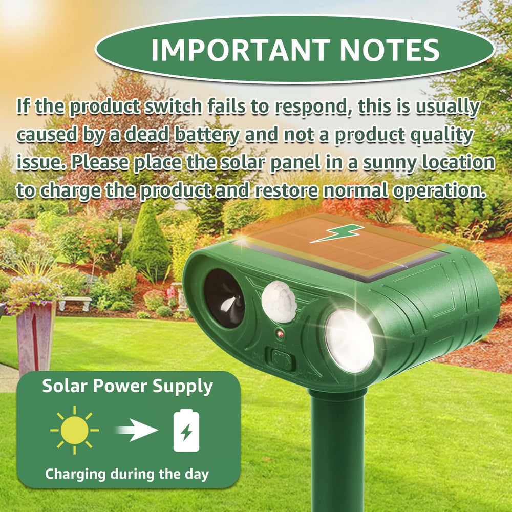 Sxaze bright strobe LED array emitting flashes to deter animals