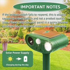 Sxaze bright strobe LED array emitting flashes to deter animals
