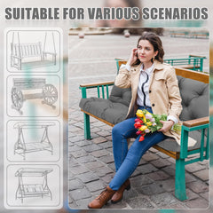 SXBFHGH detail of sturdy anti-slip tie straps securing cushion to swing frame for stability