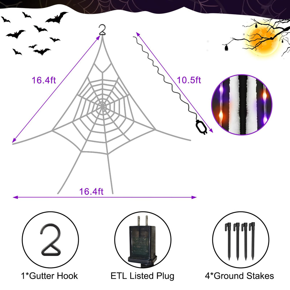SXJINGLIMY person next to web for scale showing 16.4-foot size benefit dramatic coverage