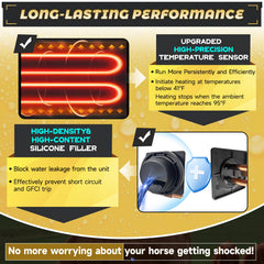 Sxmprail side profile concealed under water protecting heater from livestock damage