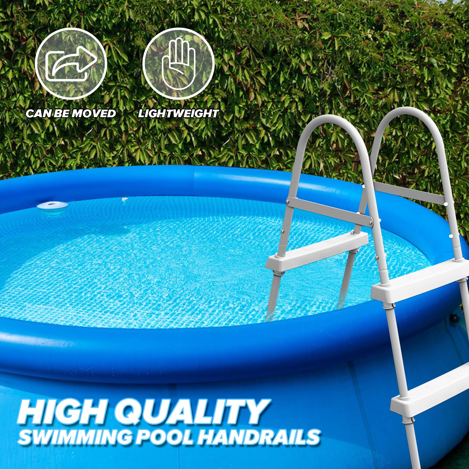 Syagnos ladder in backyard pool scene enhancing ease of access