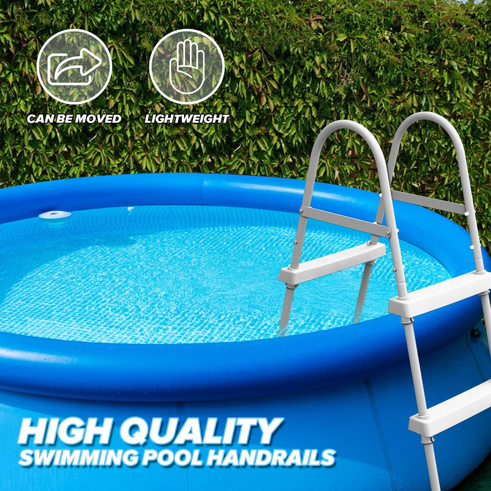 Syagnos ladder in backyard pool scene enhancing ease of access