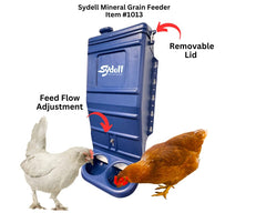 Sydell feeder trough detail highlighting smooth interior for easy cleaning