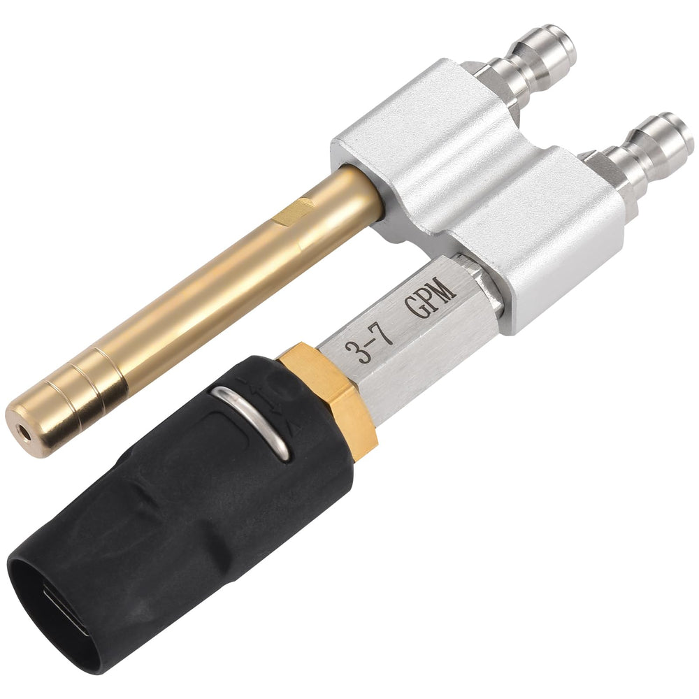 SYFLHYP front view of M5 Twist Shooter Tip showing robust nozzle body and connection