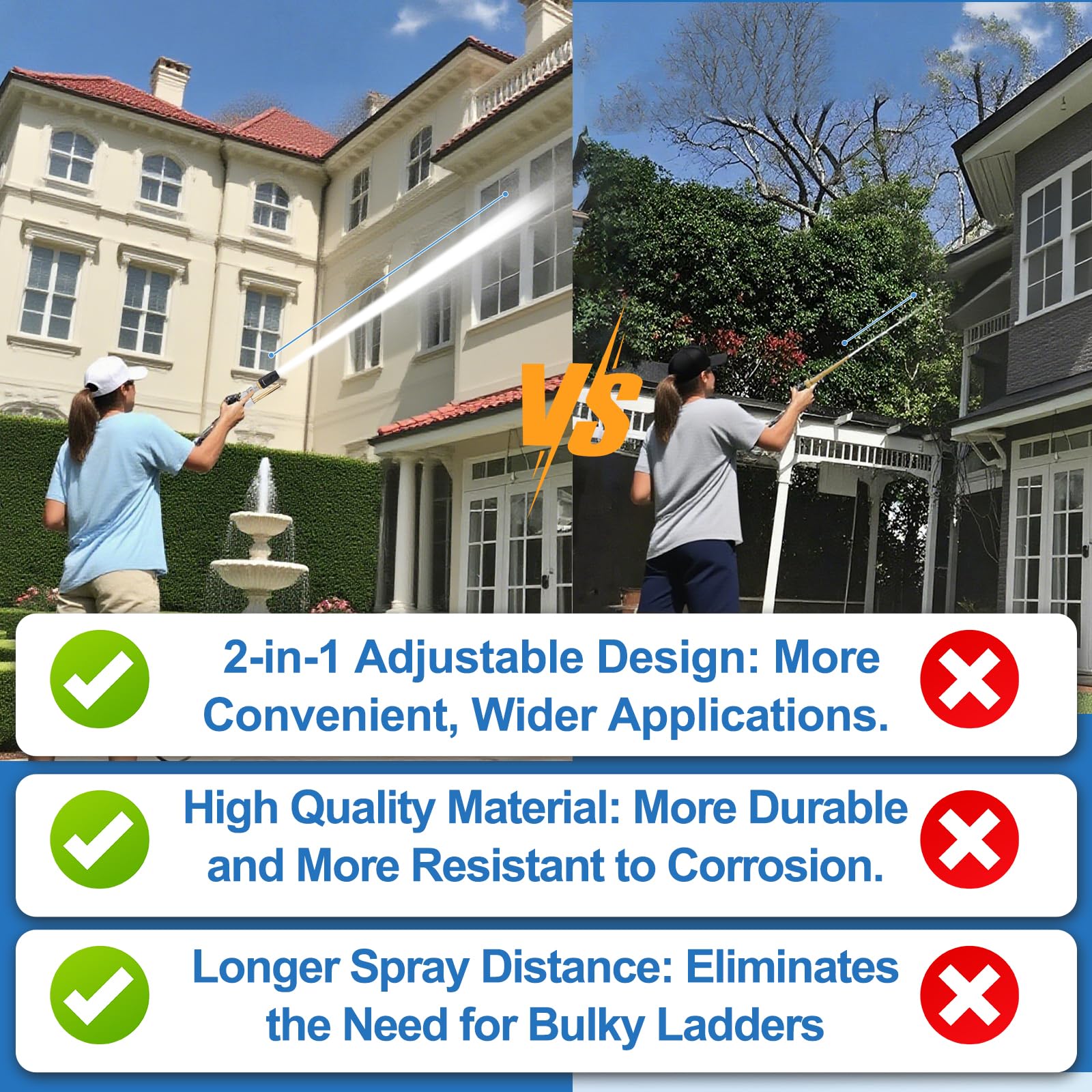 SYFLHYP held in hand next to ruler showing compact size and ladder-free advantage