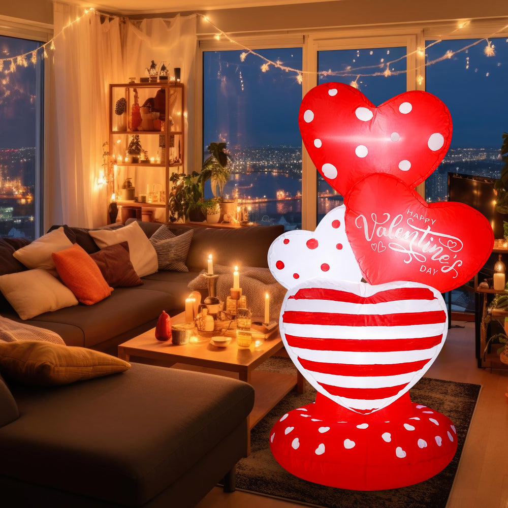 Syhood front view heart inflatable showing vibrant color and clear shape for curb appeal