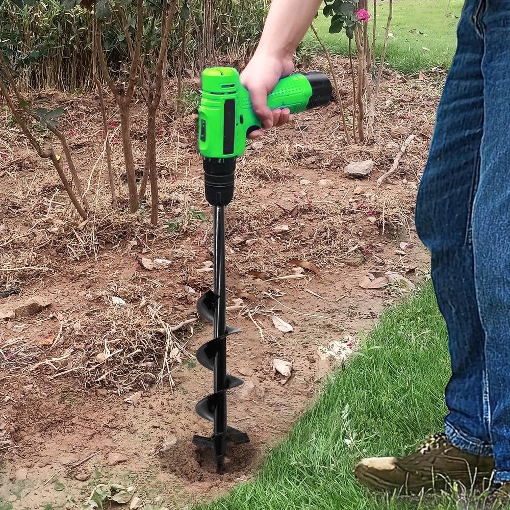 SYITCUN auger in garden with plants showing practical use and time-saving benefit