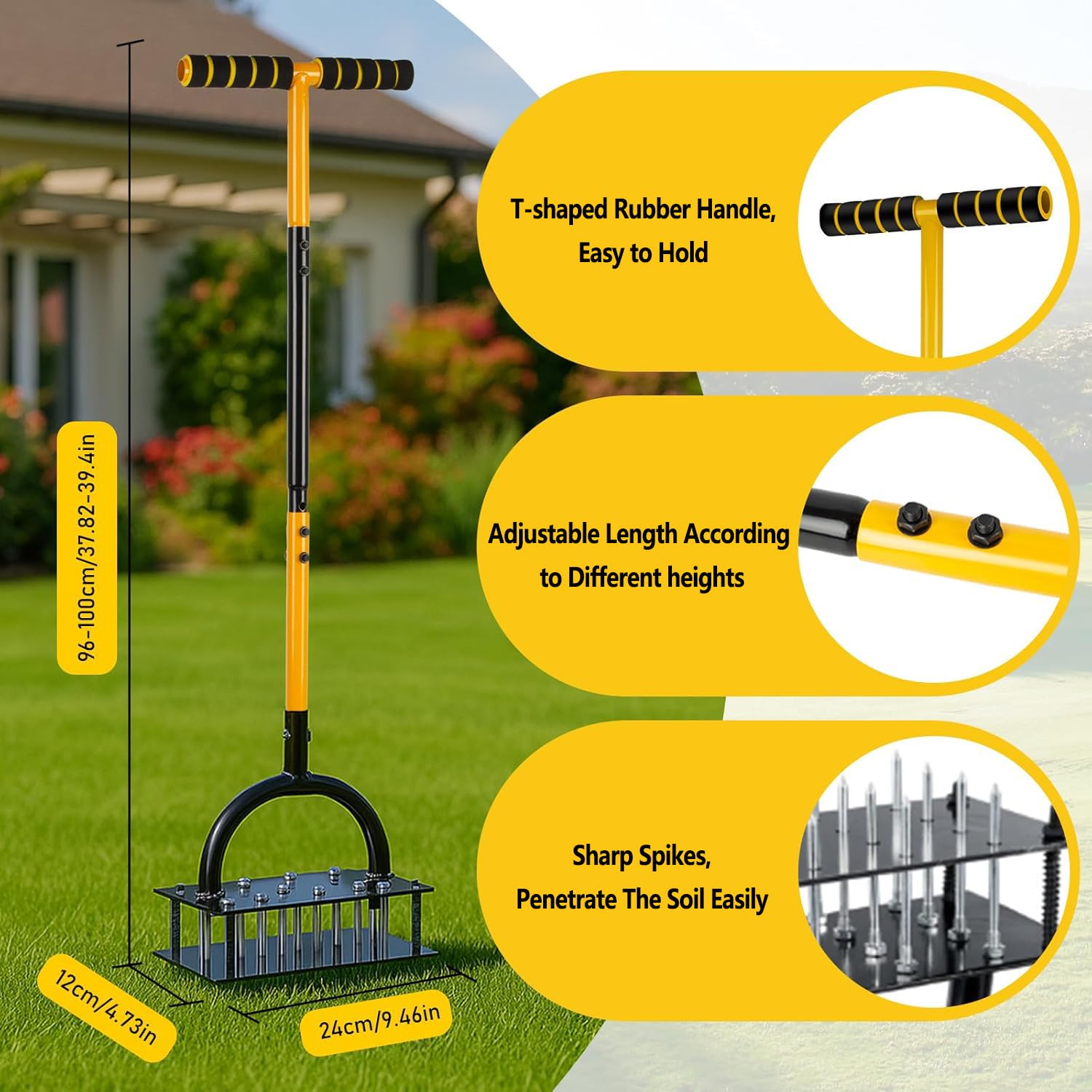 sykart adjustable T-handle demonstrating comfortable ergonomic reach