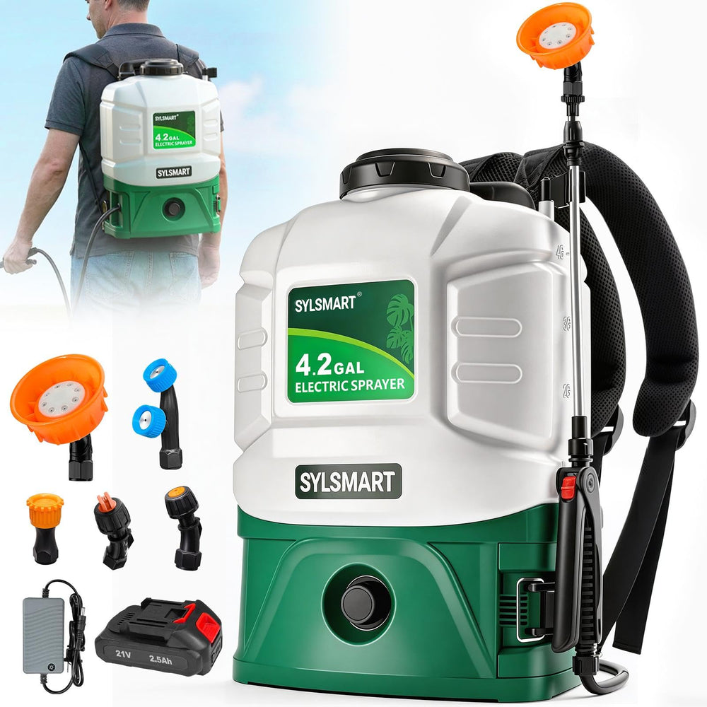 Sylsmart front view of backpack sprayer showing ready-to-use setup and portability