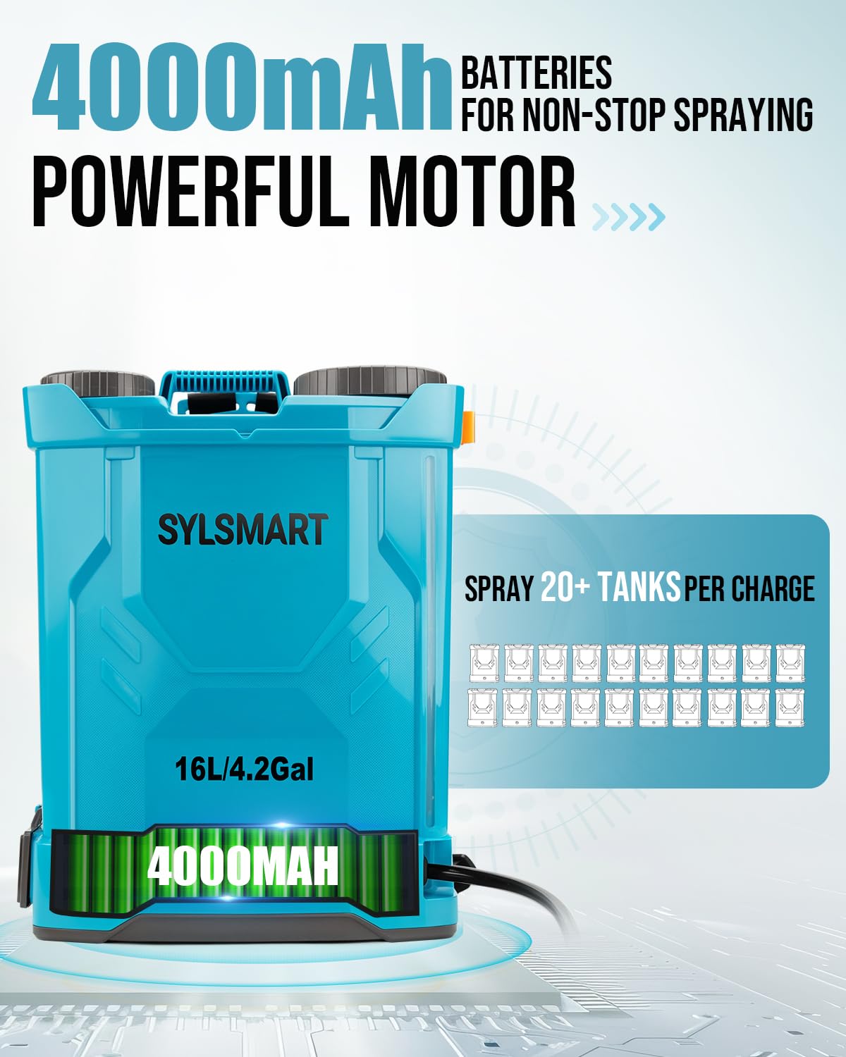 Sylsmart extended telescopic wand reaching tall plants for easier spraying