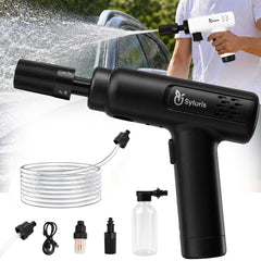 Syluris front view handheld washer showing portable design and easy grip benefit