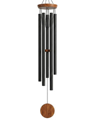 sympathy hearts front view showing full 60-inch wind chime and hanging silhouette