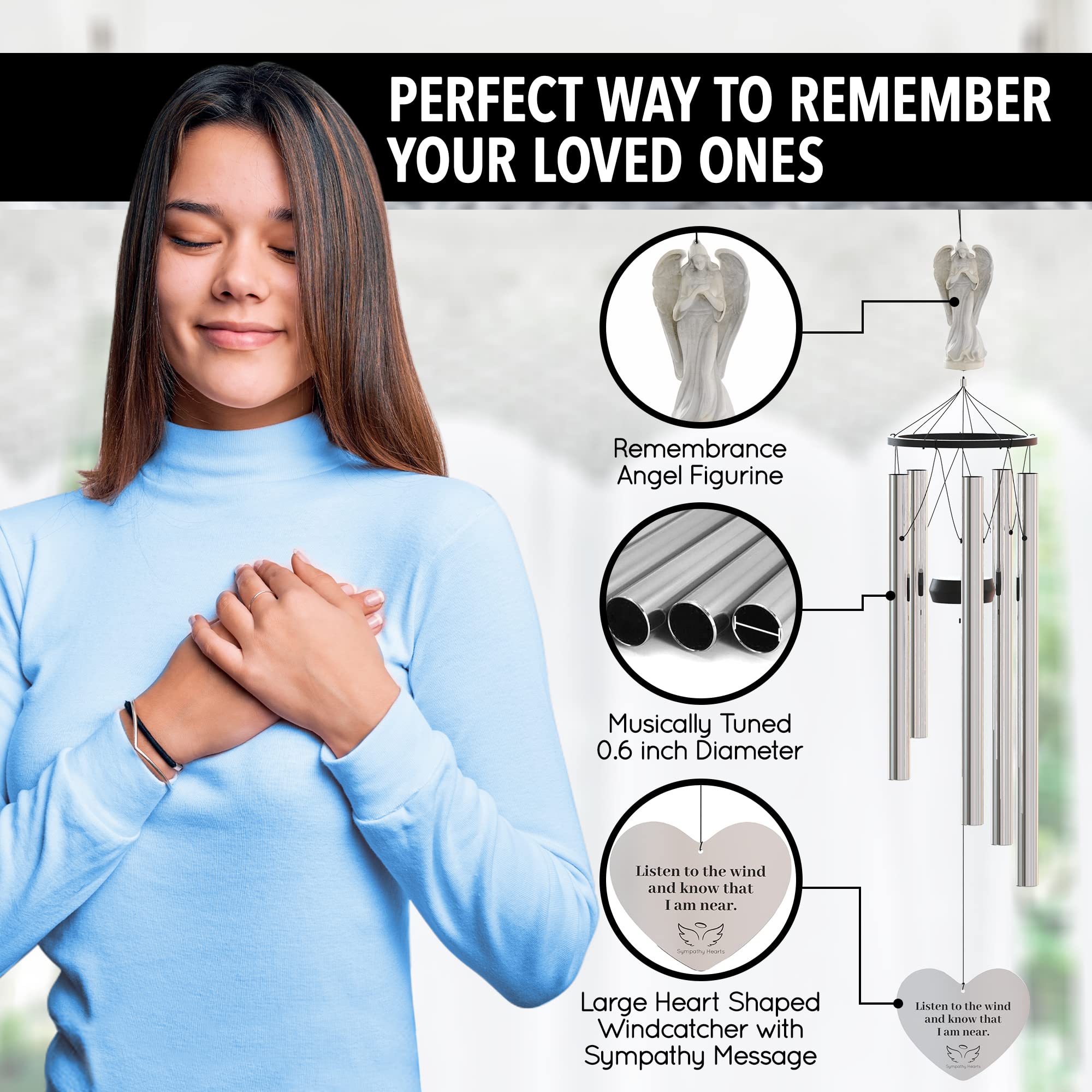 SYMPATHY HEARTS large wind catcher detail showing movement in breeze benefit stronger resonance