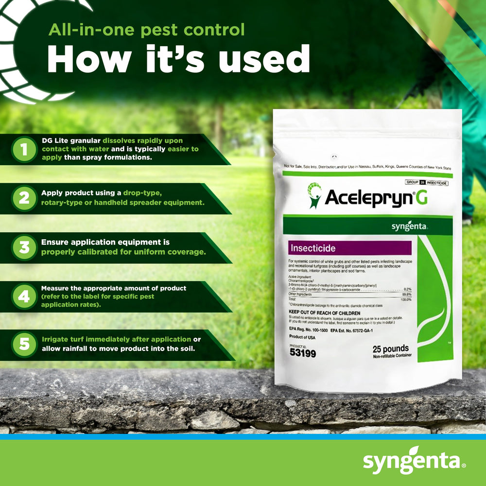 Syngenta Acelepryn G label detail focused on usage instructions and safety guidance benefit
