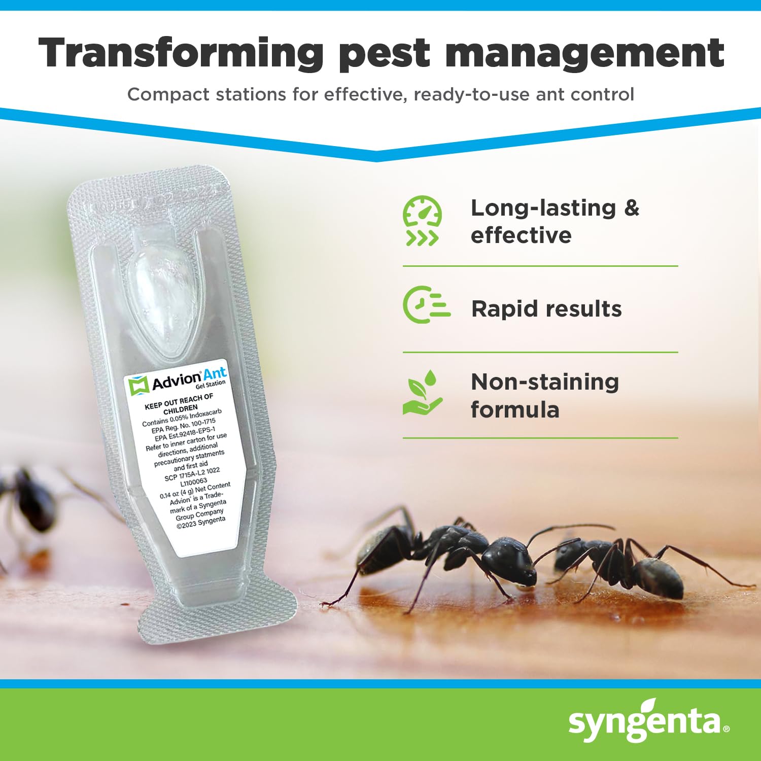 Syngenta Advion close-up of gel texture and color, attractant-rich formula benefit