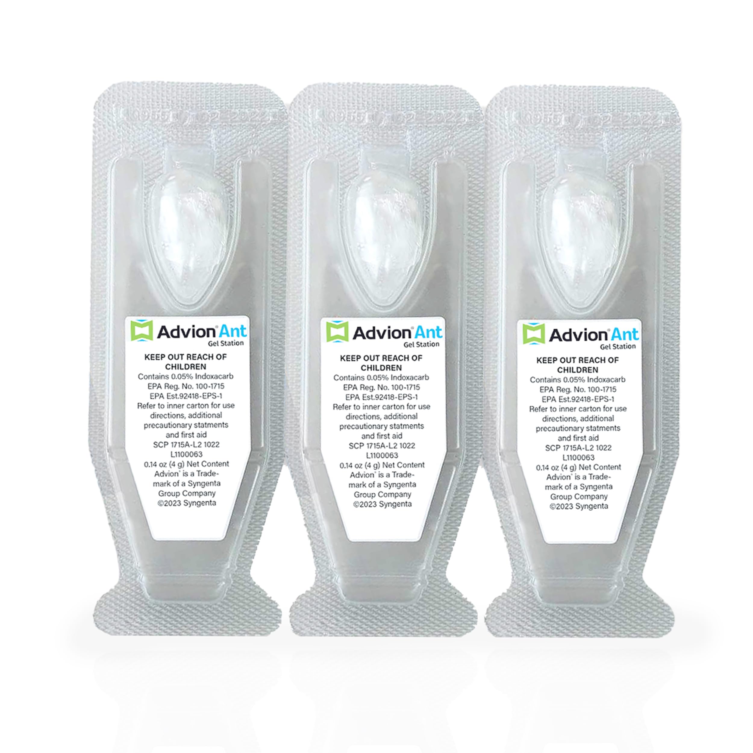 Syngenta Advion front packaging showing 6 boxes and 18 stations, clear product count benefit