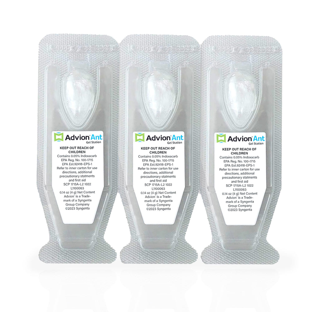 Syngenta Advion front packaging showing 6 boxes and 18 stations, clear product count benefit