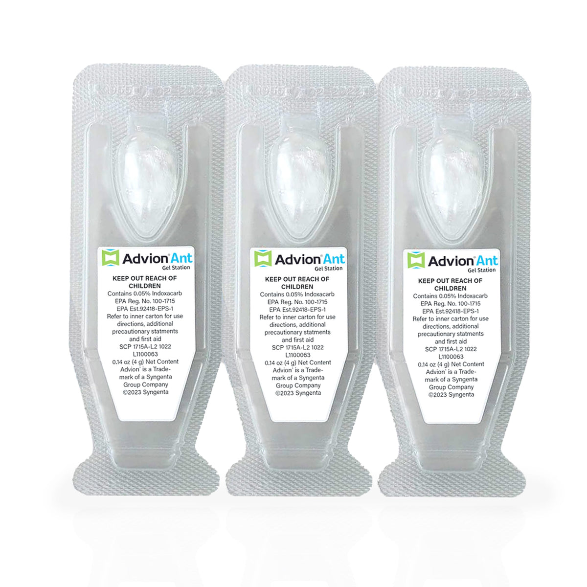 Syngenta Advion front packaging showing 6 boxes and 18 stations, clear product count benefit