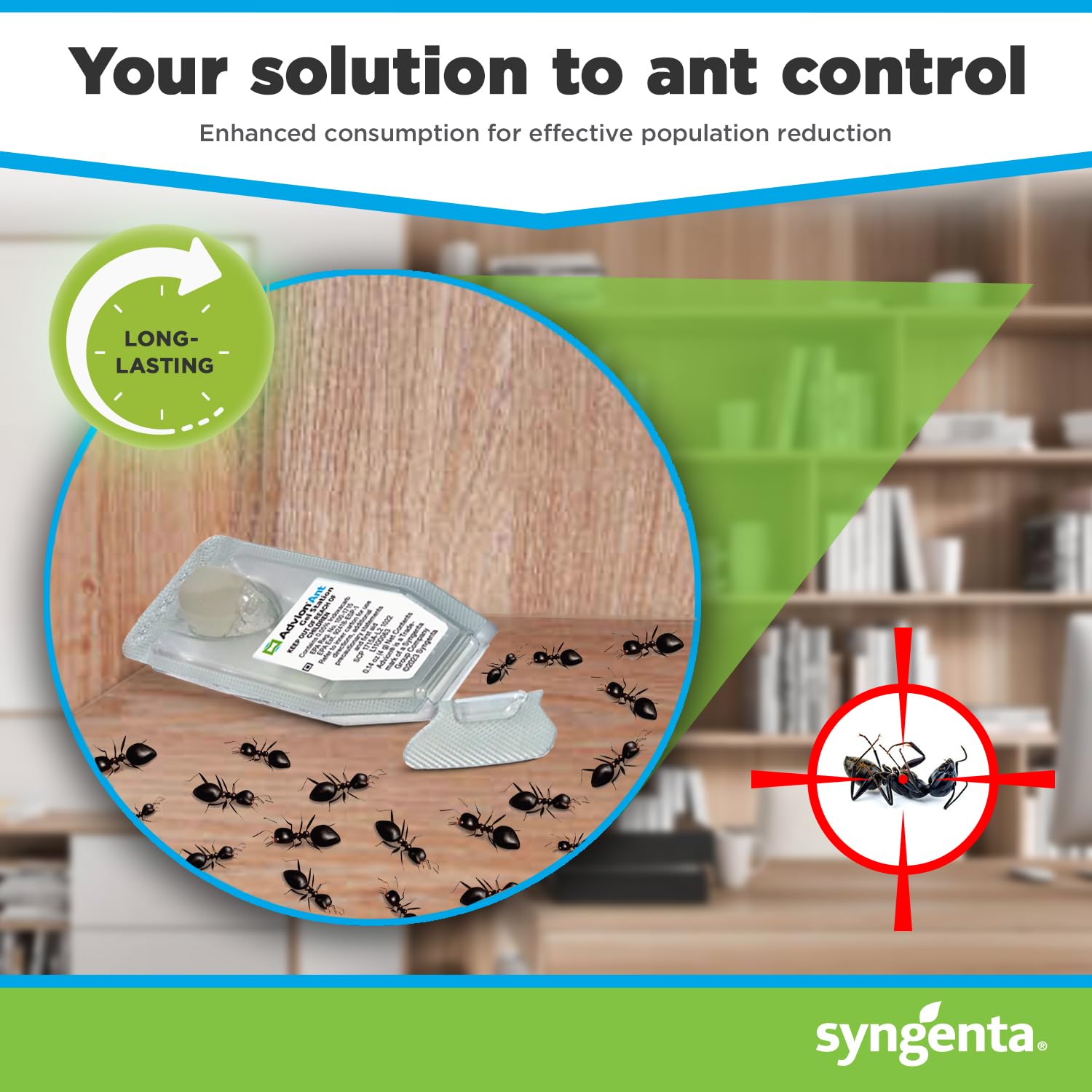 Syngenta Advion station next to coin demonstrating compact size and discreet placement benefit