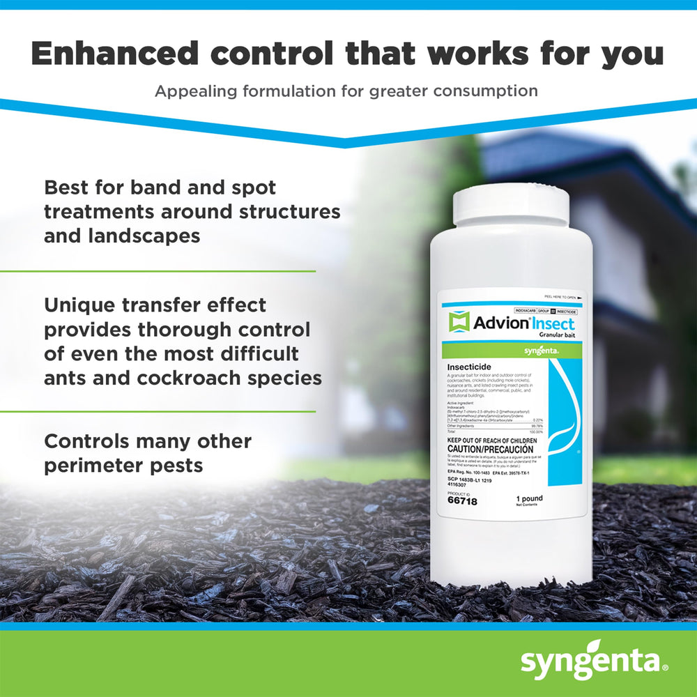 Syngenta Advion applied as a perimeter band around foundation to reduce pest entry