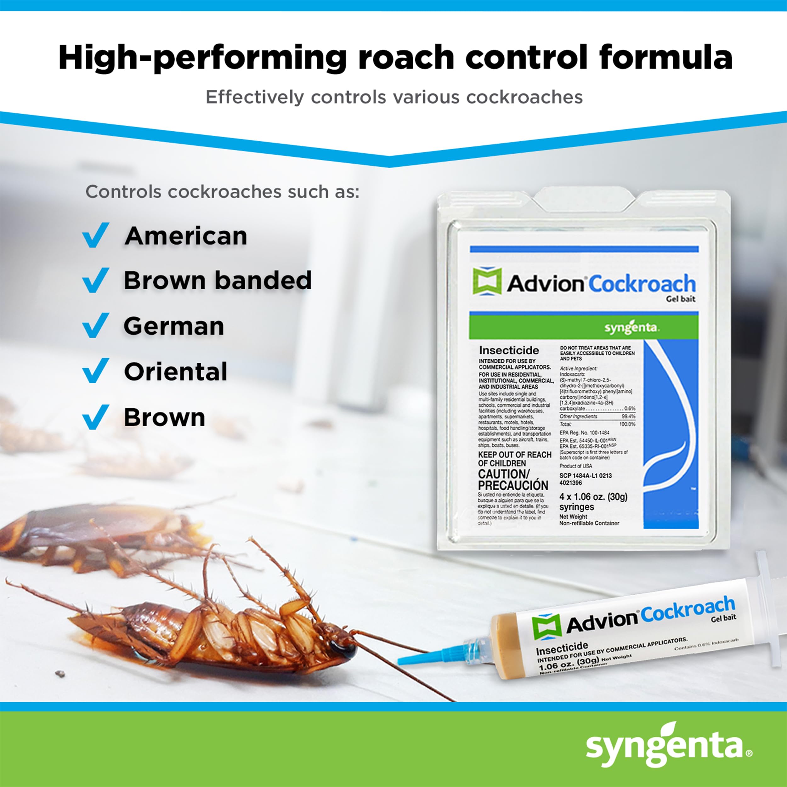 Syngenta Advion plunger and tip detail enabling accurate placement in tight spaces
