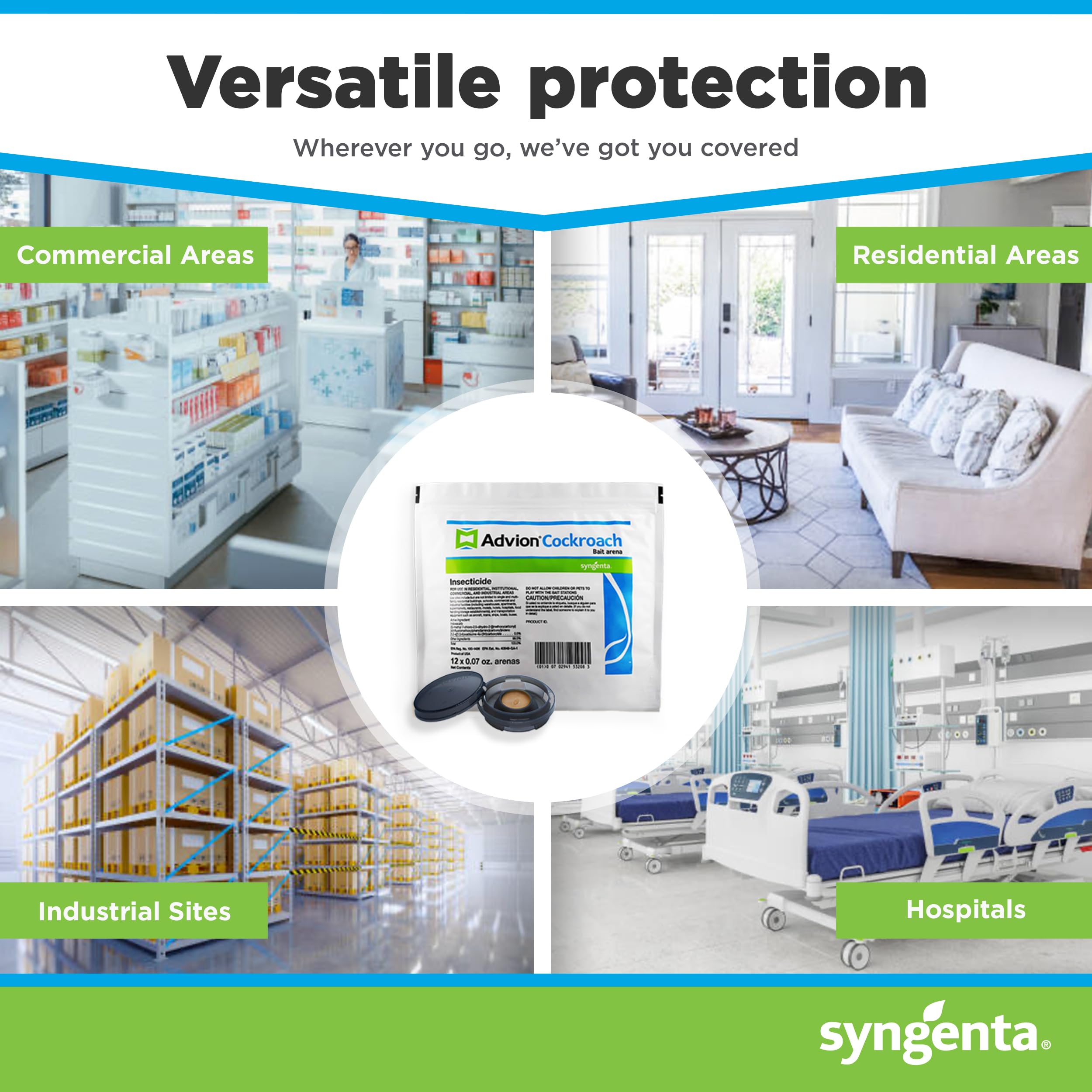 Syngenta Advion adhesive-backed arena on baseboard showing stable, secure positioning