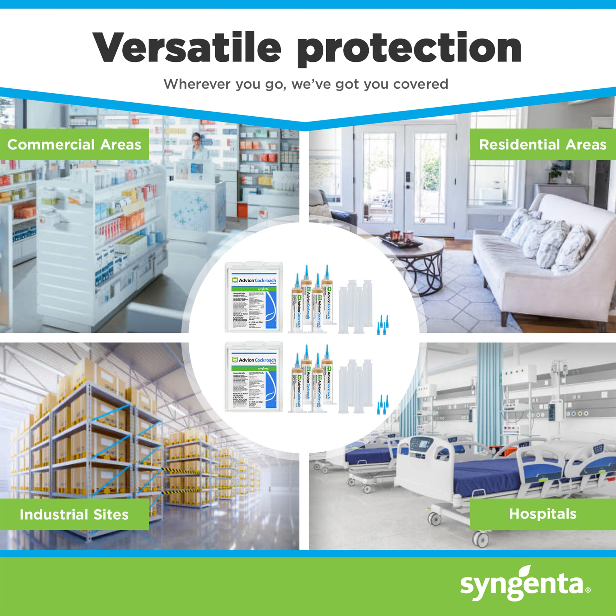 Syngenta Advion pack contents laid out showing syringes, plungers and tips for readiness