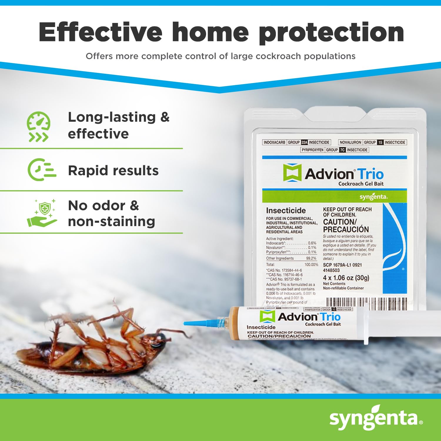 Syngenta Advion Trio application tip close-up for accurate gel placement advantage