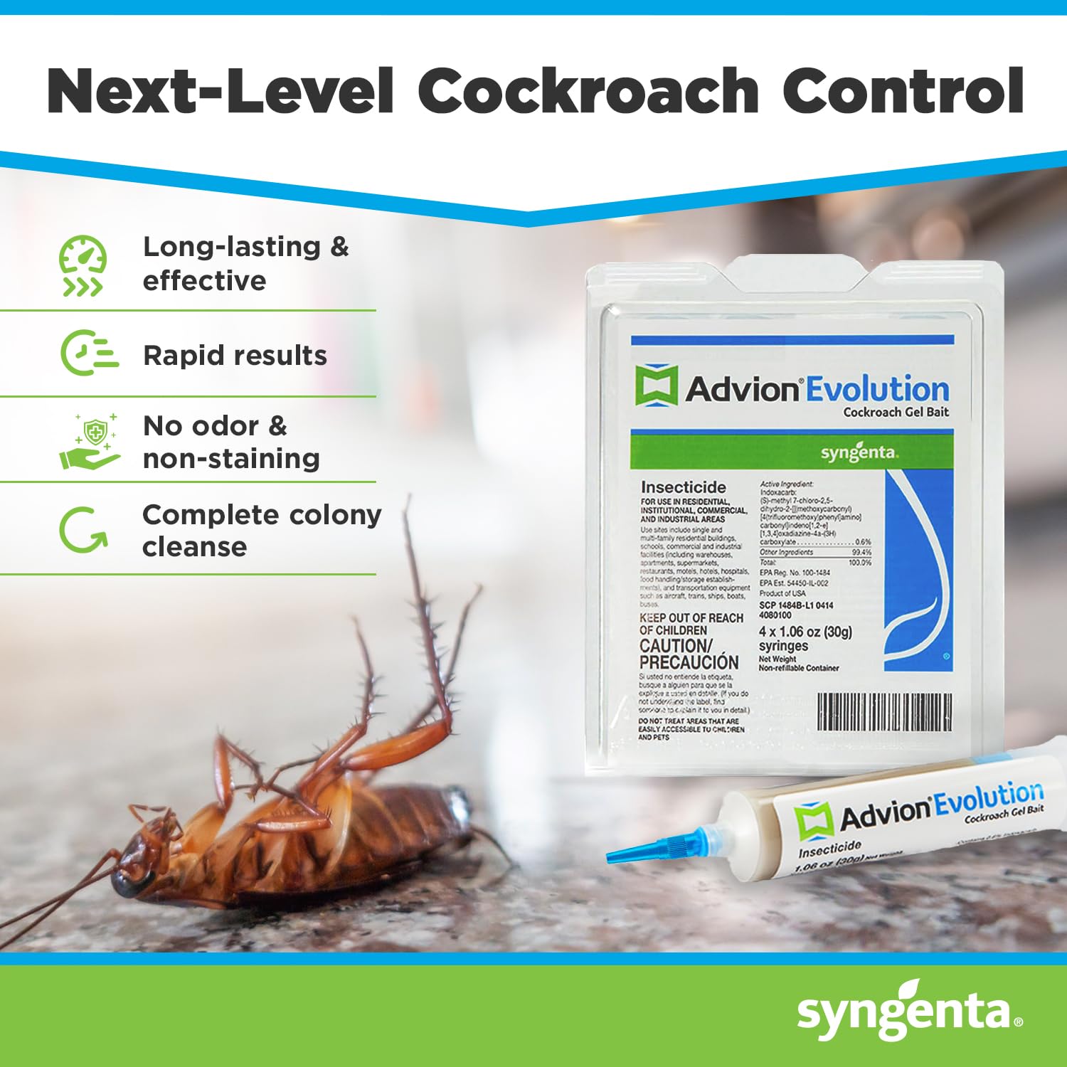 Syngenta tube close-up showing nozzle and cap for precise, mess-free application benefit