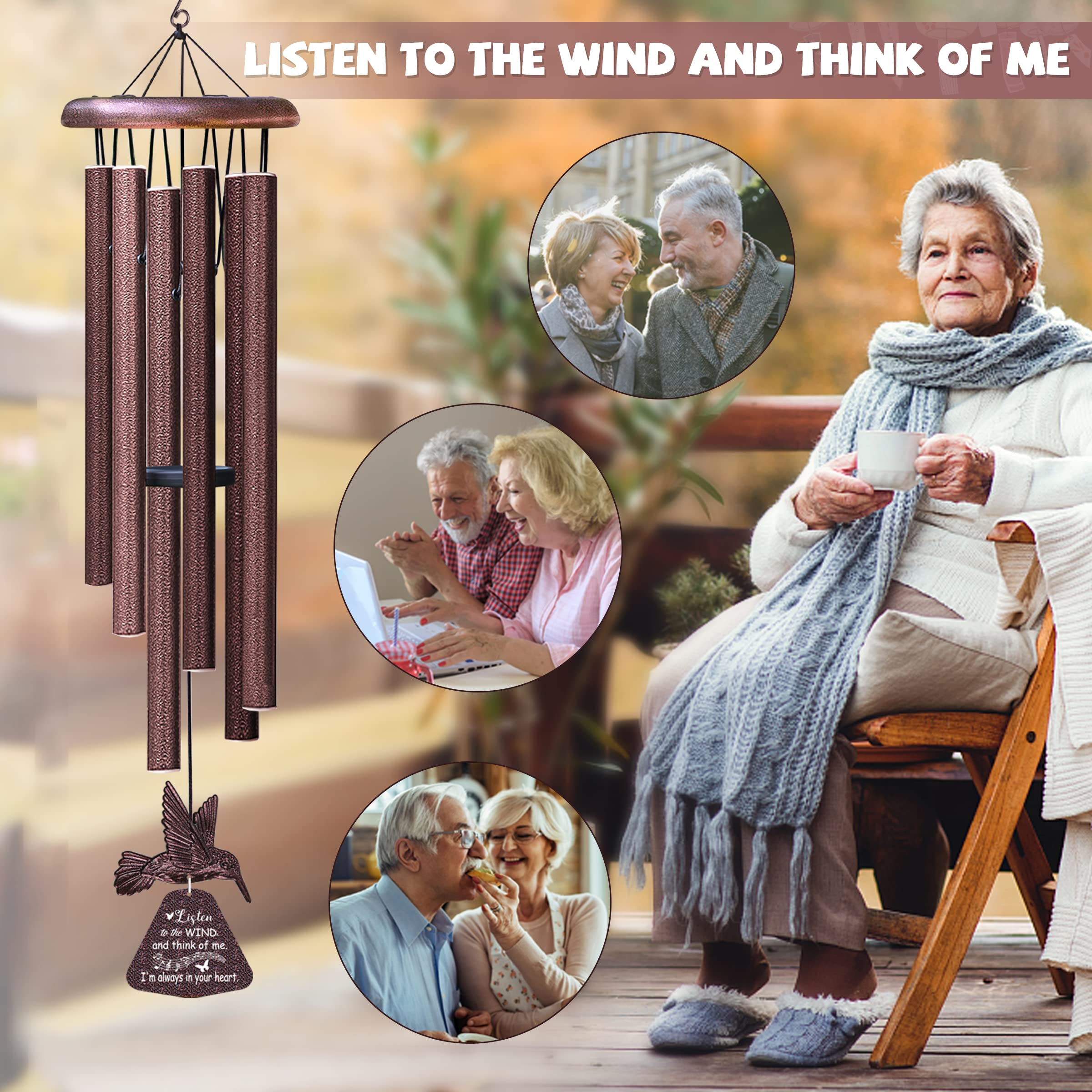 Synhonty wind chimes hanging on a porch creating soothing, comforting tones