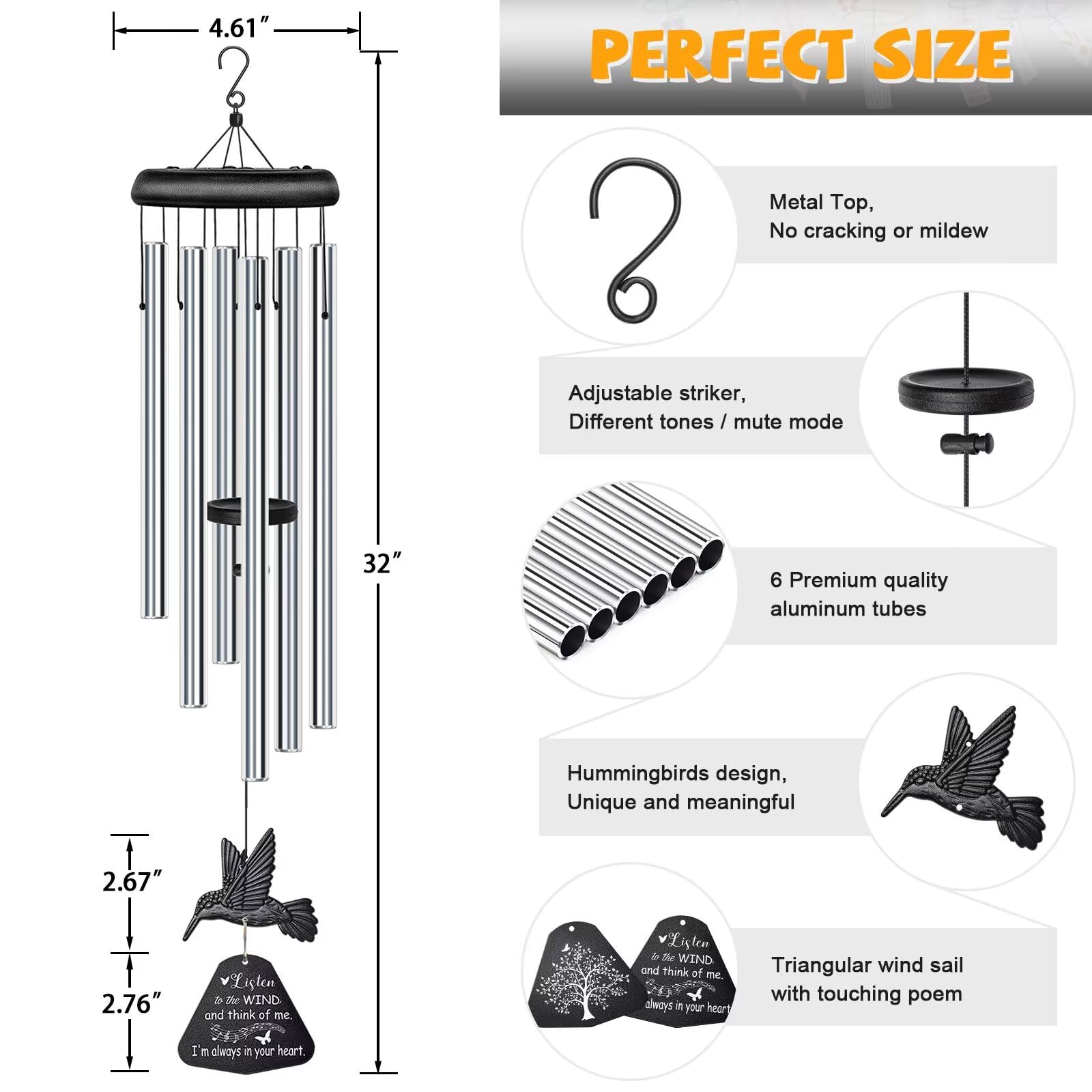 Synhonty wind chime hanging on porch producing soothing sounds for outdoor comfort