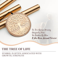 Synhonty wind chimes hung in a garden showing tranquil setting benefit: peaceful outdoor remembrance