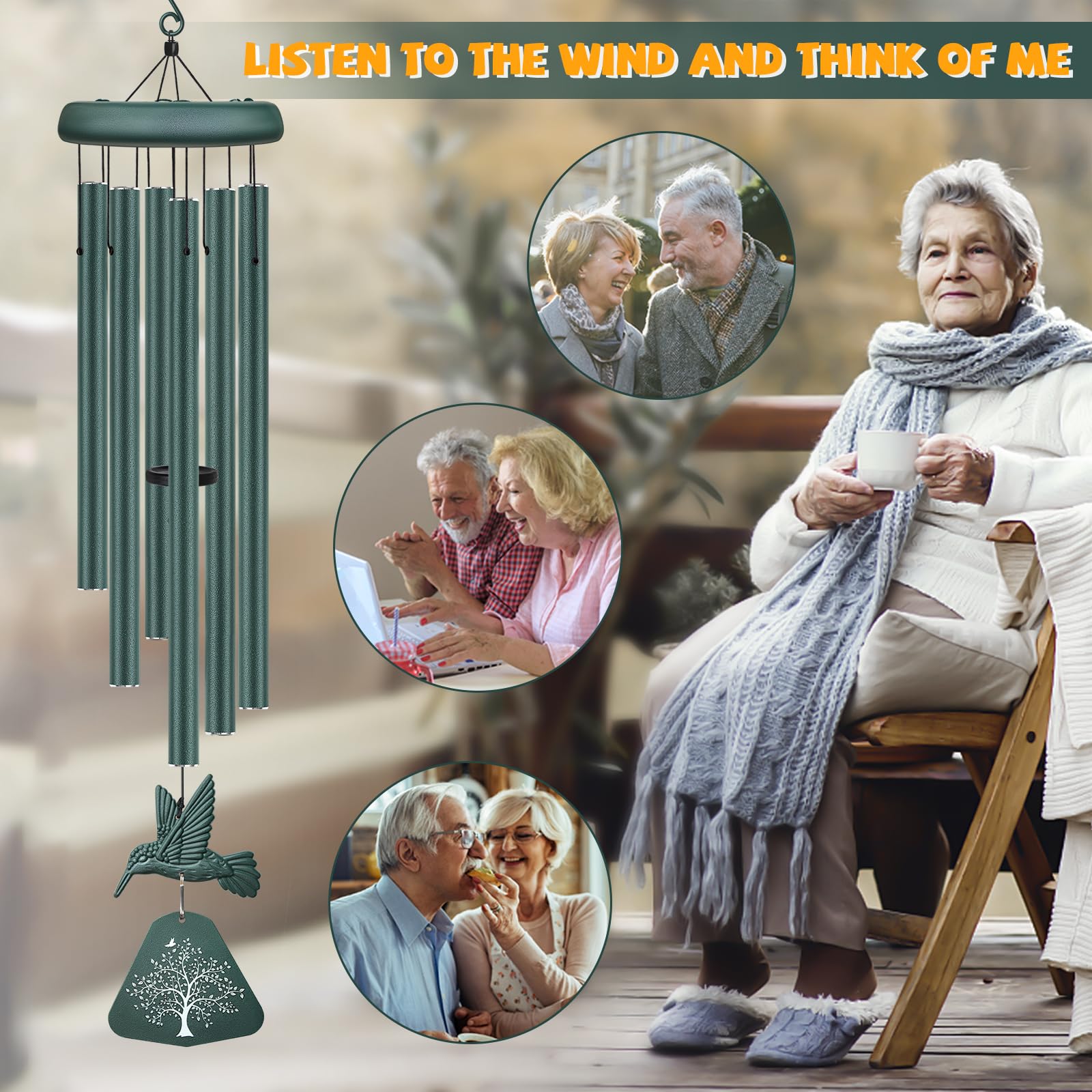 Synhonty chimes held by hand to show size and easy hanging benefit