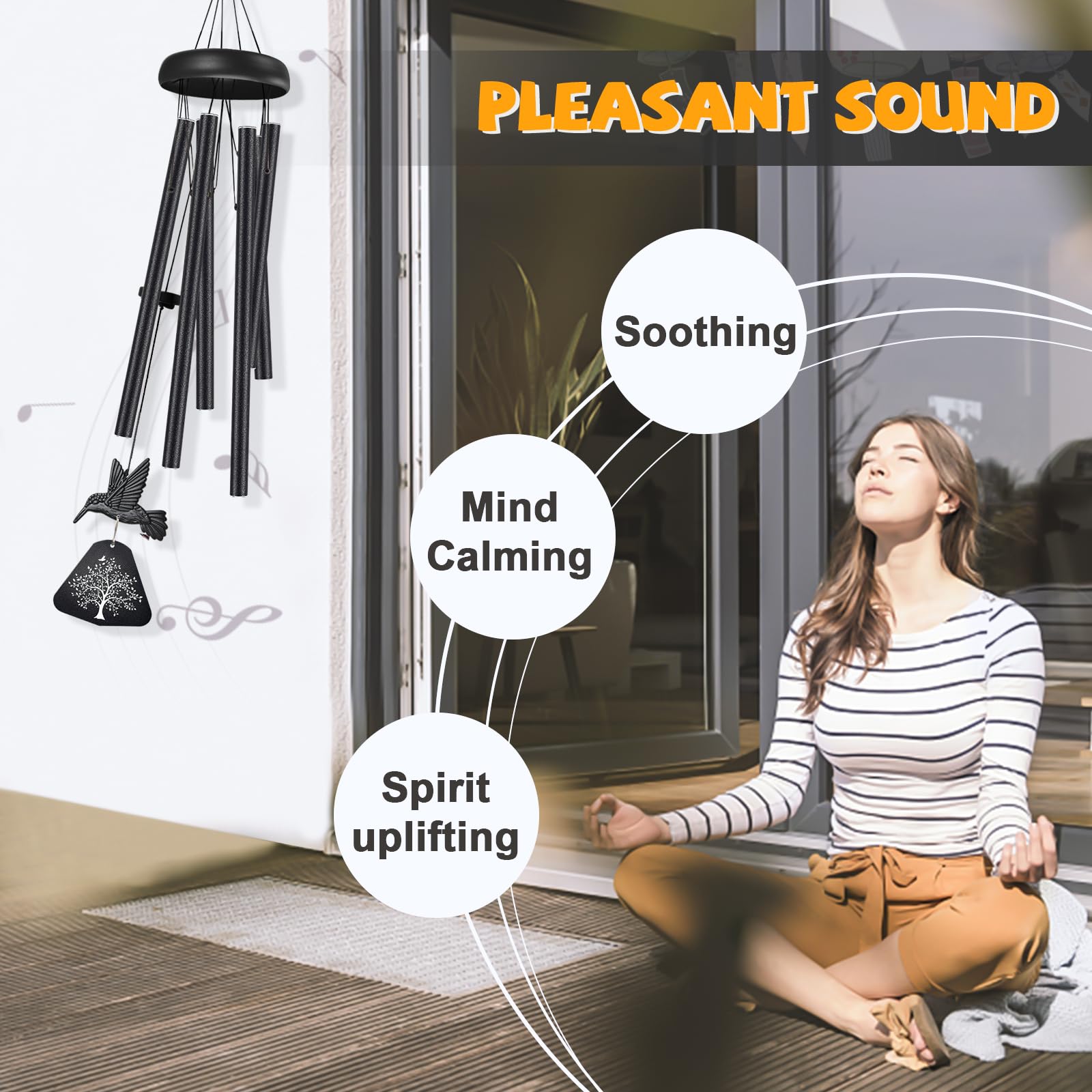 Synhonty wind catcher engraving displays comforting message and tree design